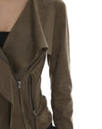 IAMXIAA Cropped Moto Jacket with Asymmetric Zip