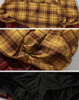 WARDEN EDGE Punk Clash Layered Mini Skirt in Yellow & Red Plaid - PINKPARKS