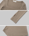 IAMXIAA Square Neck Long Sleeve Base Top