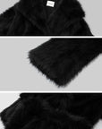 IAMXIAA Faux Fox Fur Belted Plush Coat Bold Winter Style