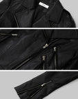IAMXIAA Faux Leather Moto Jacket Cropped Fit with Zipper Details