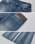 IAMXIAA Vintage Washed Flare Jeans Low Waist Denim with Retro Y2K Street Style