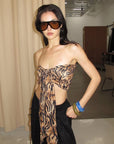 0122stepll Leopard Tie-Front Crop Top