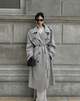 ROVENTE Structured Matte Trench Coat in Mist Grey - PINKPARKS