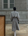 ROVENTE Structured Matte Trench Coat in Mist Grey - PINKPARKS