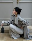 ROVENTE Structured Matte Trench Coat in Mist Grey - PINKPARKS