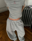WARDEN EDGE Wide-Leg Sweatpants in Heather Grey - PINKPARKS