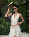 ROVENTE Polka Dot Halter Top & Skirt Set - PINKPARKS
