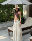 ROVENTE Embellished High Waist Maxi Skirt - PINKPARKS