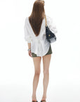 IAMXIAA Utility Tie-Back Oversized Shirt