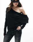 IAMXIAA Draped Deep V Long Sleeve Top