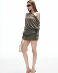 IAMXIAA Draped Deep V Long Sleeve Top