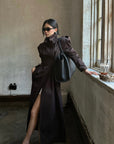ROVENTE Belted Double-Breasted Trench Coat