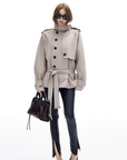 IAMXIAA Belted Short Trench Coat