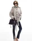IAMXIAA Belted Short Trench Coat