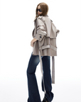 IAMXIAA Belted Short Trench Coat