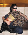 ROVENTE Leopard Chiffon Cape Top