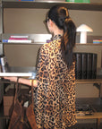 ROVENTE Leopard Chiffon Cape Top