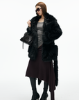 IAMXIAA Faux Fox Fur Belted Plush Coat Bold Winter Style