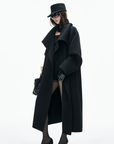 IAMXIAA Asymmetrical Collar Long Coat