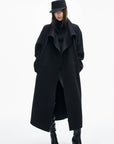 IAMXIAA Asymmetrical Collar Long Coat
