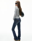 IAMXIAA Low-Rise Slim Flared Jeans