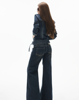 IAMXIAA Low-Rise Fitted Flared Jeans