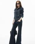 IAMXIAA Low-Rise Fitted Flared Jeans