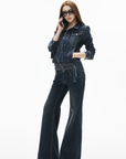 IAMXIAA Low-Rise Fitted Flared Jeans