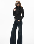 IAMXIAA Low-Rise Fitted Flared Jeans