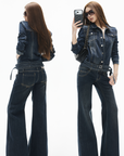 IAMXIAA Low-Rise Fitted Flared Jeans