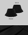 WARDEN EDGE Structured Pleated Mini Skirt with Double-Button Front