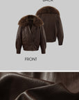 ROVENTE Detachable Fur Collar Leather Jacket