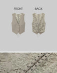 ROVENTE Tailored Vest with Lace Panel Back - PINKPARKS