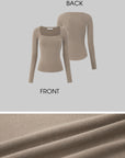 IAMXIAA Square Neck Long Sleeve Base Top