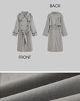 ROVENTE Structured Matte Trench Coat in Mist Grey - PINKPARKS