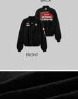 WARDEN EDGE Racing Patch Zip Jacket with Elastic Cuffs and Retro Embroidery