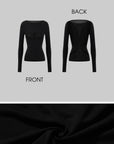 ROVENTE Backless Mesh Panel Long Sleeve Top