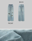 ROVENTE Distressed Wide-Leg Jeans - PINKPARKS