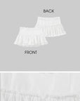 ROVENTE Ruched Tie-Front Top & Frill Mini Skirt Set - PINKPARKS