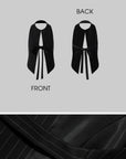 ROVENTE Backless Pinstripe Halter Vest with Front Tie in Black - PINKPARKS