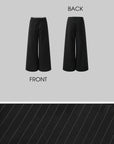 ROVENTE Pinstripe Tailored Wide-Leg Pants - PINKPARKS