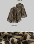 ROVENTE Leopard Chiffon Cape Top