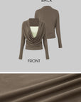 IAMXIAA Draped Deep V Long Sleeve Top