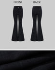 ROVENTE Dark Wash Flared Denim Pants