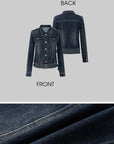 IAMXIAA Suede-Touch Denim Jacket & Flared Pants Set