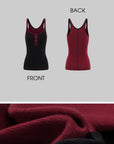 Low pixel Contrast Trim Buttoned Fitted Tank Top