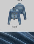 IAMXIAA Cropped Denim Jacket and Mini Skirt Set