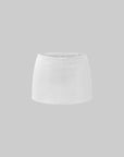 ROVENTE Croc-Embossed White Leather Mini Skirt - PINKPARKS