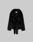 IAMXIAA Faux Fox Fur Belted Plush Coat Bold Winter Style